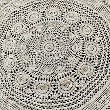 Vintage * Beautiful 28” Round Table Topper / Doily. Appears handmade* Off White