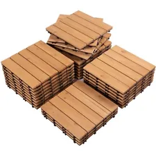 27pcs Patio Deck Tiles Interlocking Wood Flooring Pavers Tiles Outdoor Used