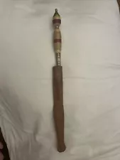 Antique Rare Mail Letter Opener with leather tooled Sheath Handle Unique Gold