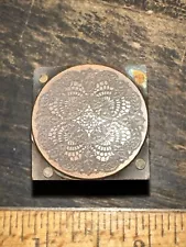 Printing Block ( Decorative Background Round ) Copper Face, Nice Details!