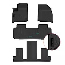 Fits 18-24 Chevy Traverse 7-Seat Black Floor Mats Carpet 3D Molded TPE w/ Sport