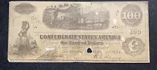 1940 Coca Cola ADVERTISING ON $100 CONFEDERATE NOTE RESTRUCK. RIP ON BACK TAPED