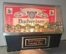 Budweiser WORLD CHAMPION CLYDESDALE TEAM 8" Vtg 1980s Cash Register LIGHTED SIGN