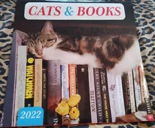 Cats & Books 2022 Wall Calendar 13 Photos of Curious Cats - Fun to Frame & Enjoy