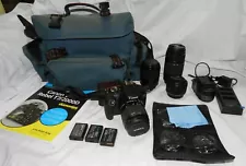 Canon EOS Rebel T7 24.1 MP Digital camera w/ 4 Lenses, Flash, Instructions, Bag+