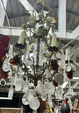 ROCK CRYSTAL, JADE AND GLASS FRUIT CHANDELIER