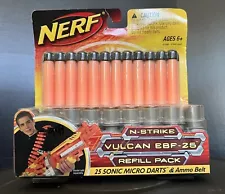 NEW 2008 Nerf N-Strike Vulcan EBF-25 Refill Pack 25 Sonic Micro Darts Ammo Belt