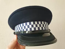 UK/ British Police officer Cap / Hat (Black Wool/Melton Top) Size: 58