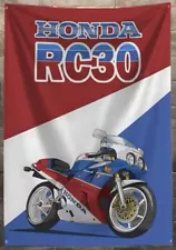 Honda Rc30 VFR750R Rc 30 HRC Flag Banner 150x90cm 5ftx3ft Retro Gift UK Fast P&P