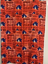 Robert Kaufman Cotton Sonic the Hedgehog Gotta Go Fast Kids Fabric 44" x 57"