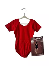 vintage danskin leotard girls youth size 4-6 small deadstock NWT 80s made in USA