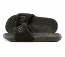 Puma Women’s Cool Cat Sherpa Slides Sandals Lotus Black Size 8 With box