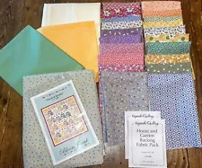 HOUSE AND GARDEN KEEPSAKE QUILTING KIT, RETRO COTTON FABRIC, BACKING INCLUDED