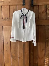 White Ruffle Blouse