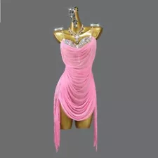 New Latin Dance Dress Stage Costume Standard Ball Competition Skirt Line Suit