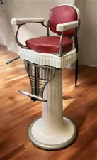 Child's Koken Barber Chair, Vintage Red & White Barber Chair, Vintage Chair