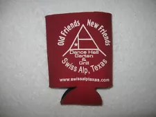 Old Friends New Friends Swiss Alp, Texas Dance Hall Soda Beer Can Bottle Koozie