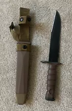 US GI USMC Ontario Knife Company OKC 3S Bayonet Combat Knife with Scabbard