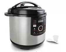 12 Qt. Black and Silver Electric Pressure Cooker with Automatic Shut-Off and Kee