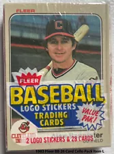 1983 FLEER BASEBALL CELLO PACK 28 CARD 2 STICKER FACTORY SEALED ITEM L BANNISTER