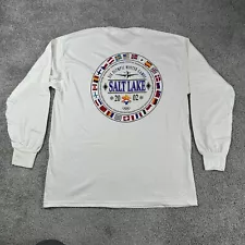 2002 Olympics Salt Lake City T-Shirt Men's XL White Long-Sleeve - Never Worn