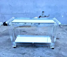 Large Long 1970's Lucite Bar Cart