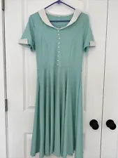 Womens Retro 50s Waitress Nurse Theater Drama Costume Mint Green Dress M