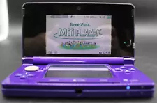 Nintendo 3DS Midnight Purple Console w/ SD - No cord, No Stylus - Tested Works