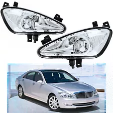 Fog Lamp Light Chrome Housing Pair For 2007-2009 Mercedes Benz S-Class W221 S550 (For: 2009 Mercedes-Benz S550)