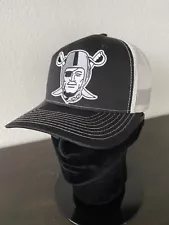 RAIDERS Las Vegas Oakland Classic Black White Mesh Trucker Snapback Hat Cap NEW