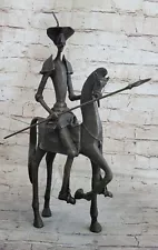 Salvador Dali Don Quixote On Horse Bronze Sculpture Statue Mythical Figure Decor