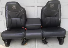 1998-2002 Dodge Ram BLACK LEATHER Truck Seats WITH REAR SEAT AND 4 DOOR PANELS