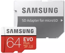 Samsung Evo 64GB Memory Card High Speed MicroSD Class 10 for Smartphones