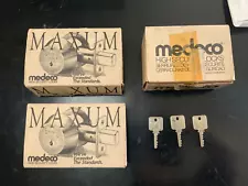 3 MEDECO MAXUM Door Lock s Commercial Deadbolt in Brushed Stainless steel finish