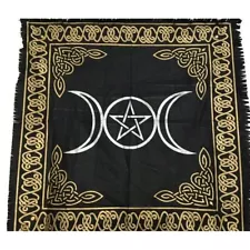 Altar Cloth Triple Moon Pentagram for Witch altar Wiccan Decor Witchcraft Suppli