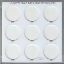 Capital Holder For US American Silver Eagle Coin Year Set 2021 2029 Galaxy White