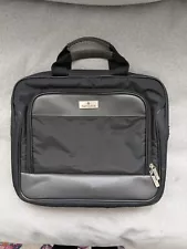 Samsonite Black Grey Padded Double Gusset Multi Pocket 14" Nylon Laptop Case Bag