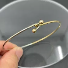 Vintage Cartier Men's 18k Two Tone Gold Bangle Bracelet