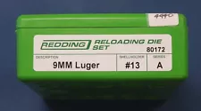 Redding 9mm Luger 3-Die Set-(80172) NEW