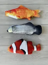 cat toys: 3 fish, catnip fillable