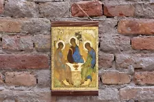 HOLY TRINITY ICON by Rublev Andrei, Greek Orthodox Icon Christian Religion