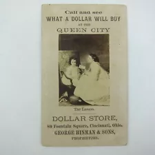 Victorian Trade Card Queen City Dollar Store George Hinman & Sons Cincinnati OH