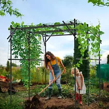 SLSY Tall Garden Arch Trellis for Climbing Plants 79'' Cube Large Grape Vine