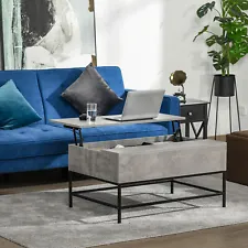 Modern Lift Top Coffee Table for Living Room with Center Storage, Grey