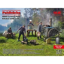 Feldküche WWII German Field Kitchen with cooks Scale Model Kit 1:35 ICM 35618