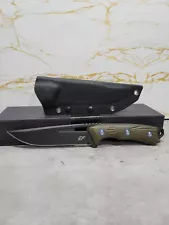 Eafengrow EF127 Fixed Blade Knife Steel Blade, Army Green with Sheath for Belt