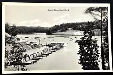 Lake Norris Dam Boat Dock Campbell County Tennessee 1950's Photo Postcard RPPC