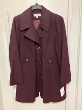 Anne Klein Women's Plus Size Single-Breasted Walker Coat, Created for Macy's