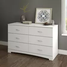 South Shore Step One 6-Drawer Double Dresser, Pure White