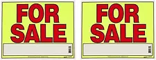 For Sale Sign for Cars, Trucks, Garage Sales, Business Sales 11H X 14W, Red-Yell